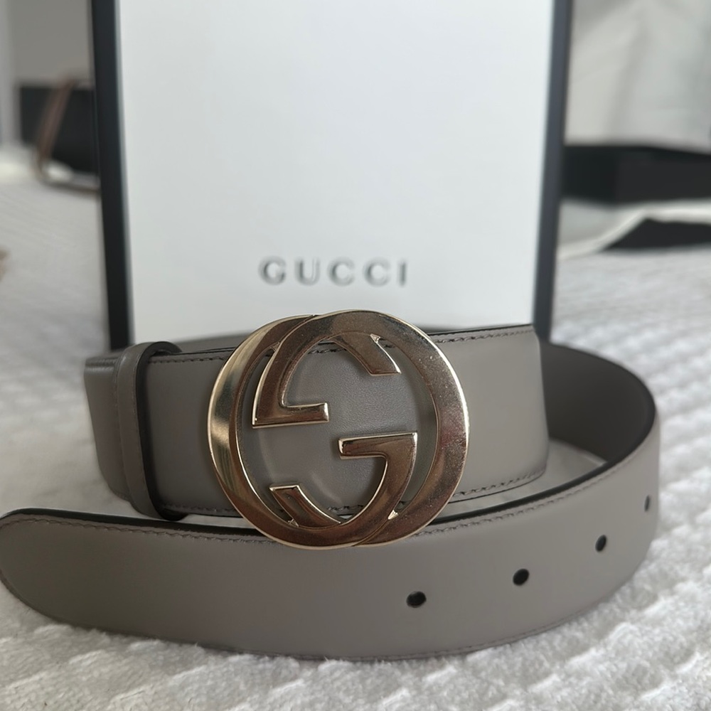 COPY - Gucci Belt Grey & Silver